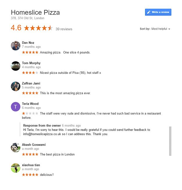 Responding to negative reviews shows you genuinely care about your customers.
