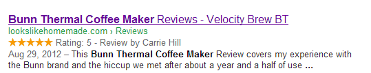 Schema markup helps search engines to find business reviews and ratings. These may be displayed in search results.