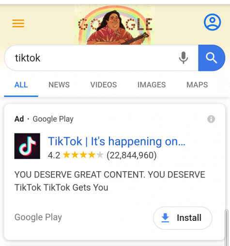 An example of an app download in Google search results