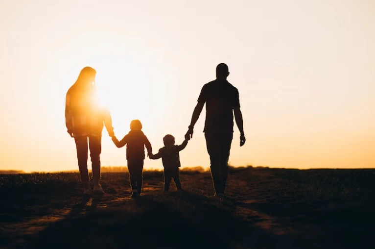 Family on the beach