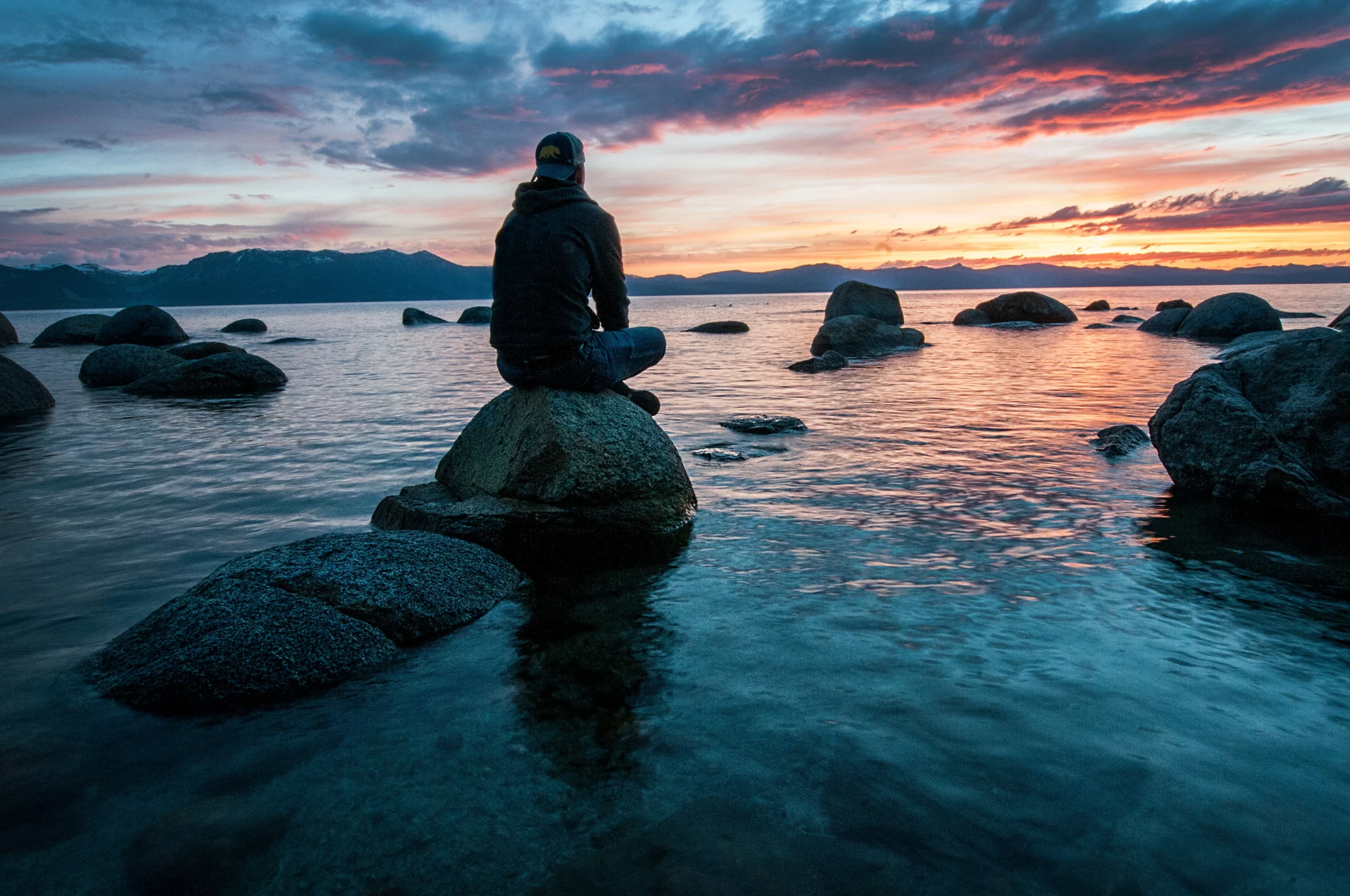 Mindfulness on a rock