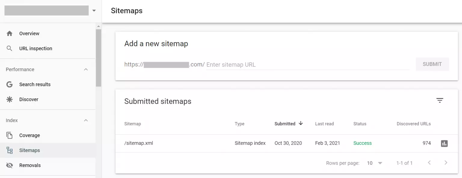 Submit your website's sitemap using the sitemap function on Search Console.