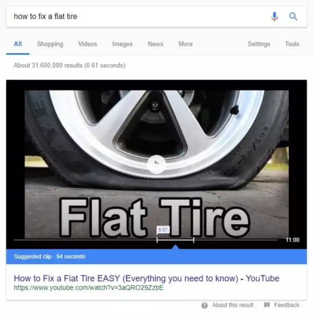 flat tire video snippet