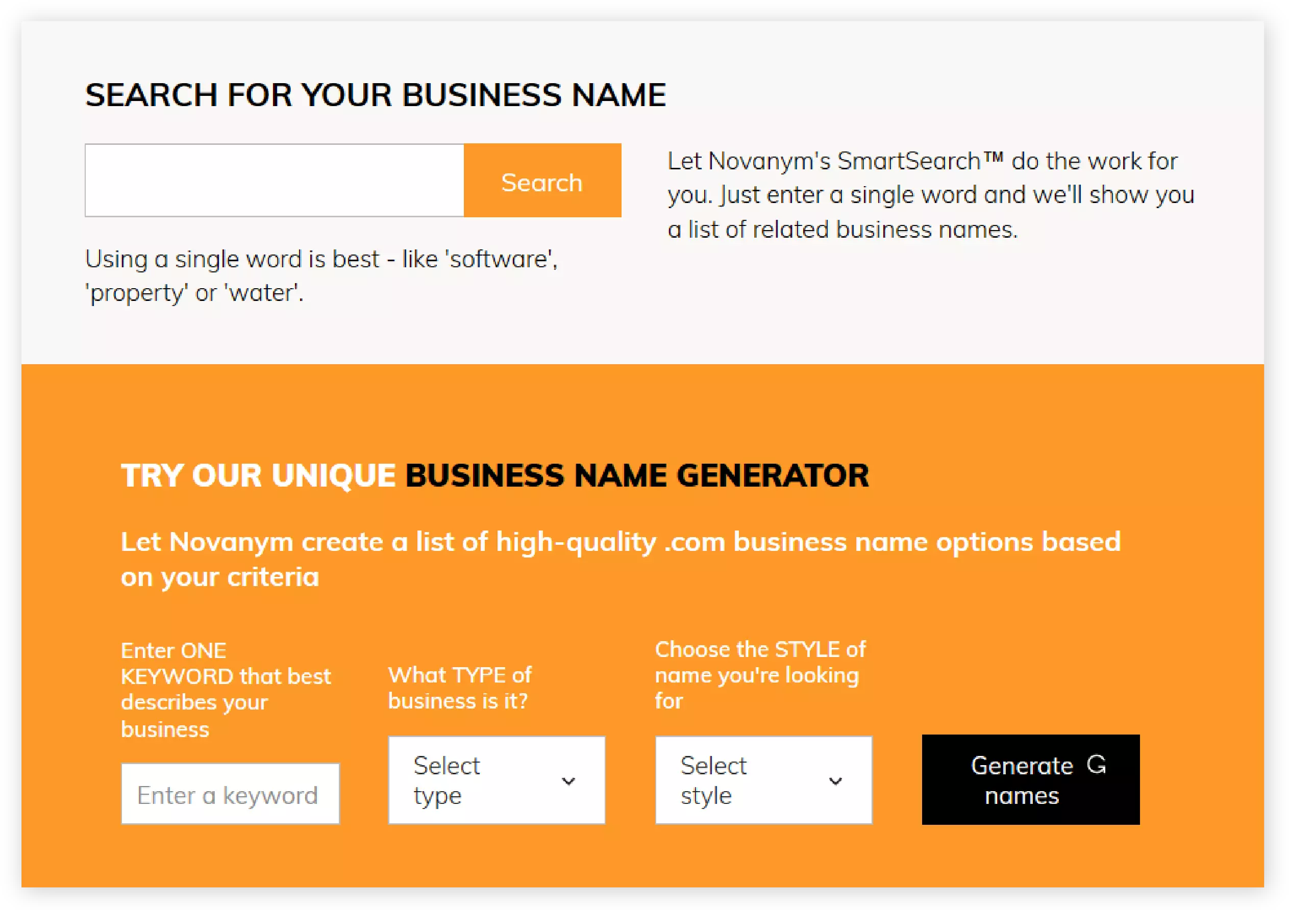 Search for your business name