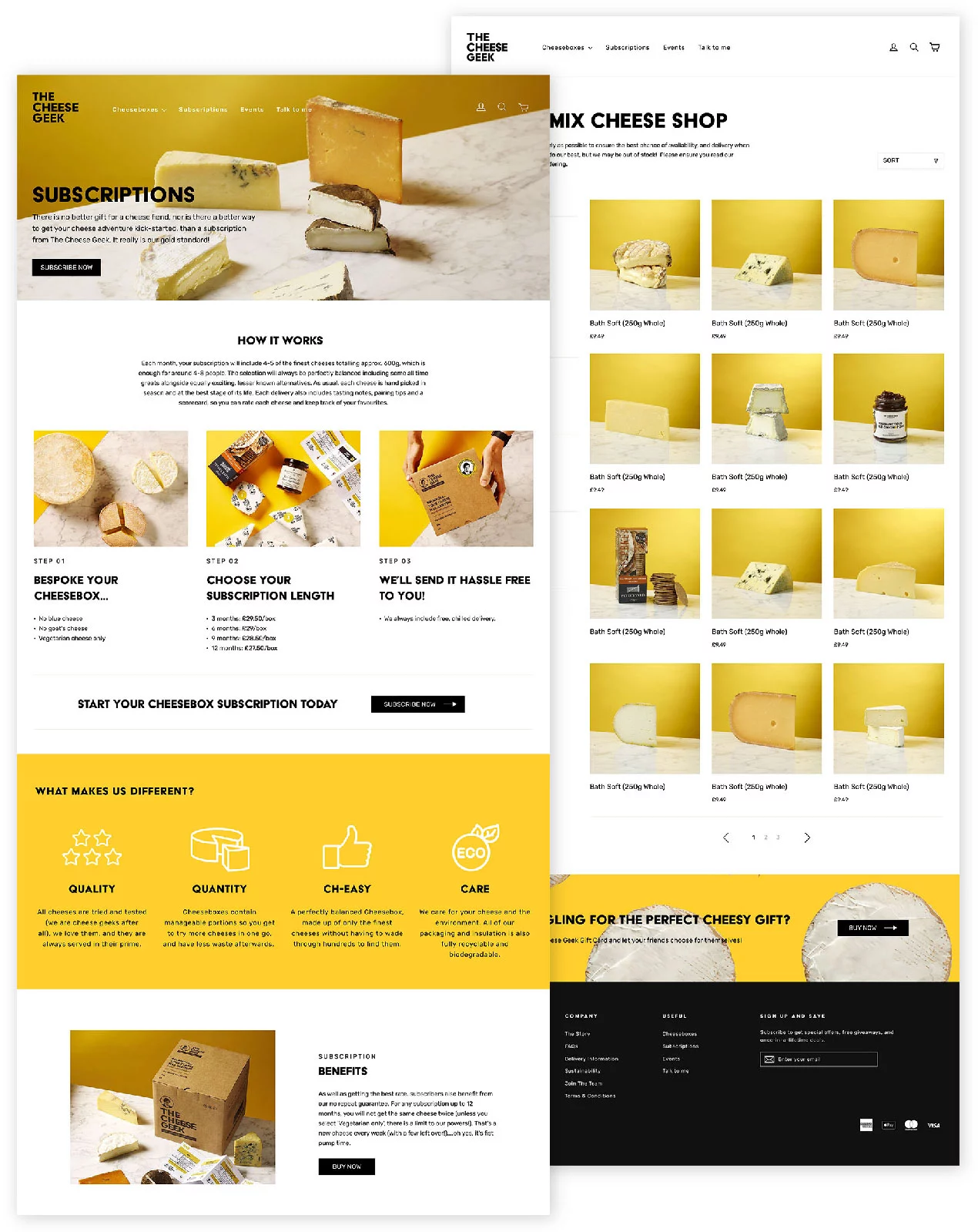 The cheese geek wireframes